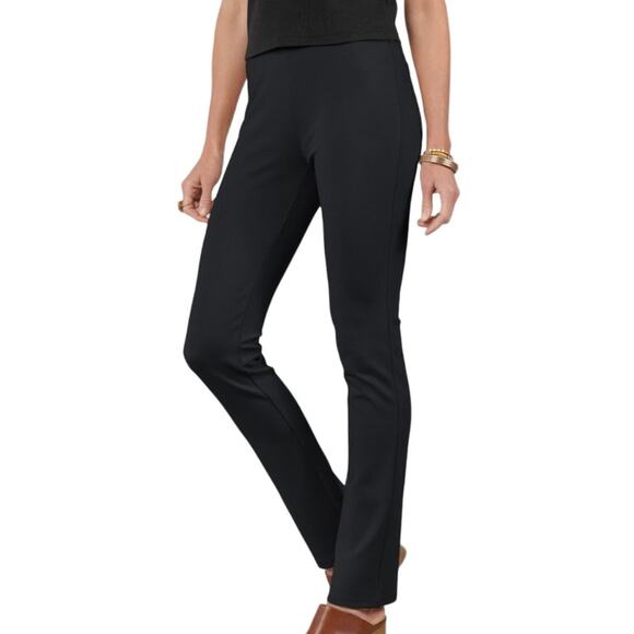 Soft Surroundings Perfect Ponte Knit Straight Leg Pants Navy Blue S Pull On - Picture 1 of 12